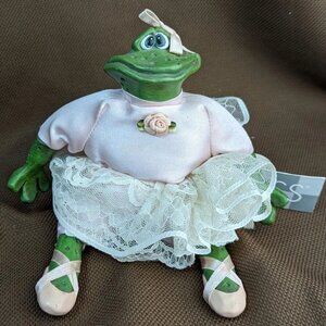 RUSS The Country Folks Bailey Rina Ballerina Frog Bean With Tag Shelf Sitter